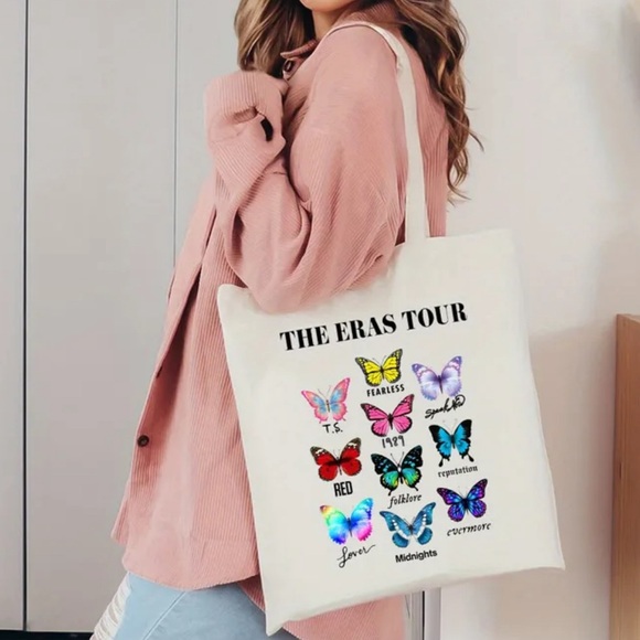 NEW! TS Swiftie Eras Butterfly Canvas Tote Bag - Picture 1 of 3